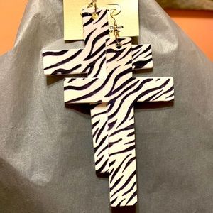 Zebra Cross Earrings